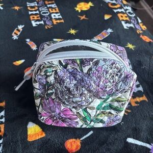 Vera Bradley Quilt Style Floral Flowers Cosmetics Makeup Bag
